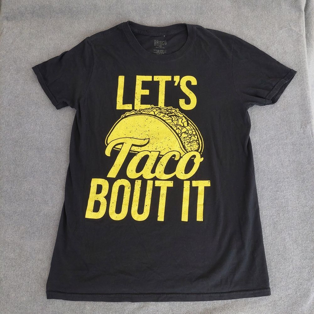 Brisco Brands "Let's Taco Bout It" Graphic Tee Black Medium